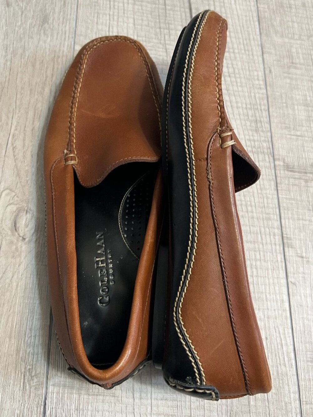 Cole Haan Brown Leather Driving Moccasins Loafers Size 8.5 - Picture 3 of 9